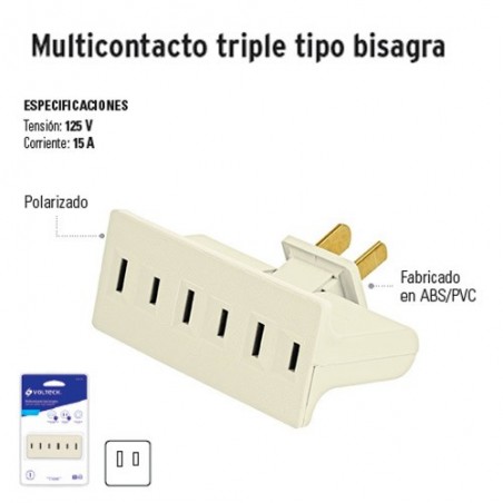 Multicontacto Triple Tipo Bisagra VOLTECK