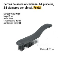 Cepillo de alambre 51 pinceles de acero al carbono, Truper, Cepillos De  Alambre, 11553