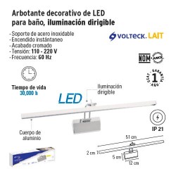 Arbotante Decorativo de LED para Baño Iluminación Dirigible FOSET