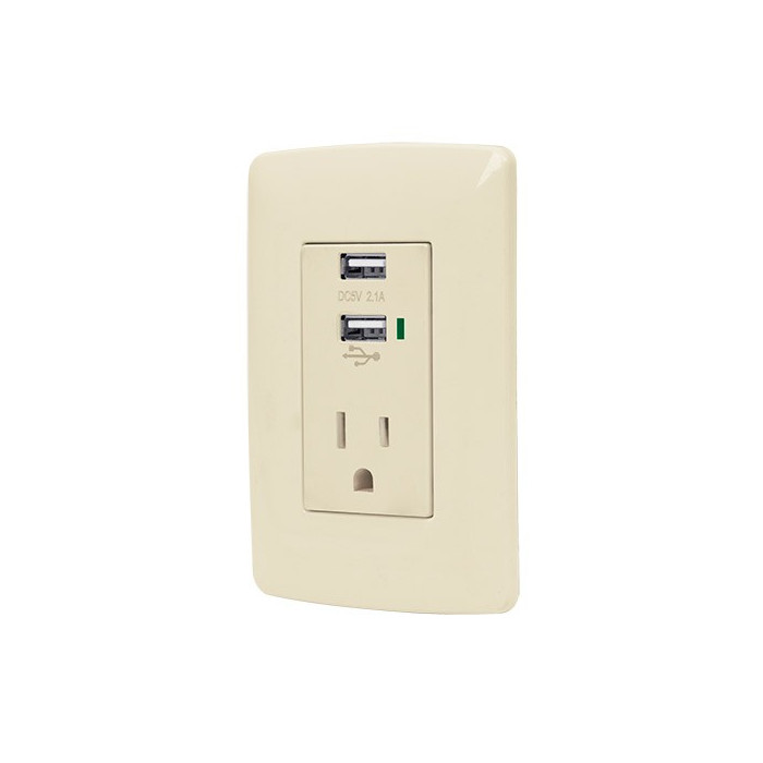 Contactos 2 Polos + Tierra con 2 Puertos USB VOLTECK Contactos 2 Polos + Tierra con 2 Puertos USB VOLTECK