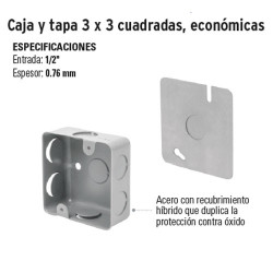 Caja y Tapa 3 x 3 Cuadrada Economica VOLTECK