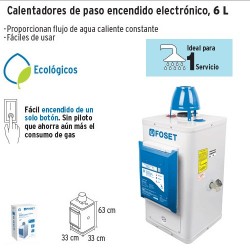 Calentador Instantáneo De Agua Util/Gas 11 Lt (43050) Foset — El Arenal