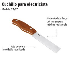 Ficha Tecnica Cuchillo 7-1/2 para electricista, Truper
