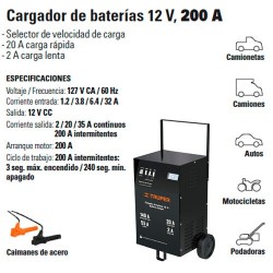 Cargador de 140 A para baterías de 12 V, con ruedas, Truper – LANDIS  FERRETEROS
