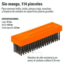 Cepillo de Alambre sin Mango 6x19 Pinceles TRUPER