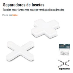 Bolsa con 50 niveladores para azulejos, Truper, Separadores De Loseta,  102395
