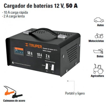 Cargador de Baterias 12V, 50A TRUPER