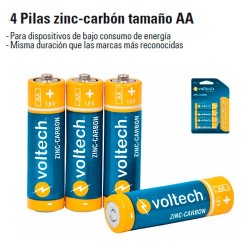 Ficha Tecnica Blíster con 2 pilas zinc-carbón tamaño D, Volteck