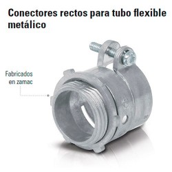 Conector Recto Para Tubo Flexible Metalico