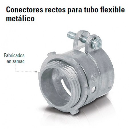 Conector Recto Para Tubo Flexible Metalico