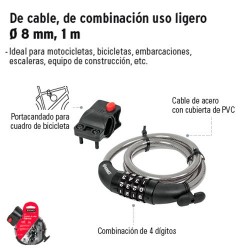 Candados de cable, de combinación uso ligero, Candados De Cable