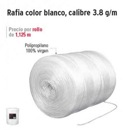 Rafia Color Blanco Calibre 3.8 g/m